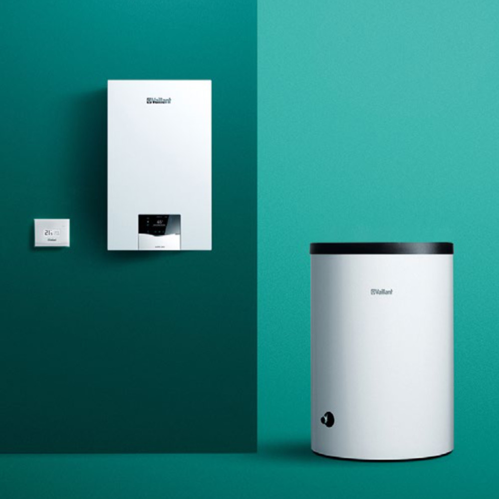 Plynový kondenzačný kotol VAILLANT ecoTEC plus VU 25CS/1-5 so zásobníkom VIH R 120 a regulátorom VRC